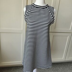 Urban Outfitters BDG Dress Trapeze Knit Black White Stripe Sleeveless Medium